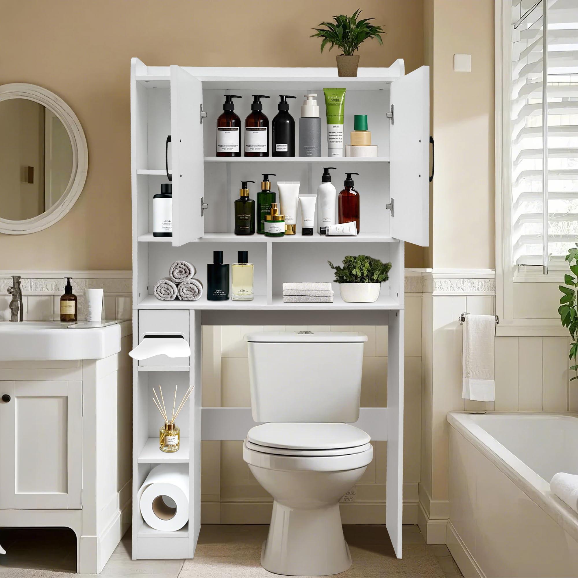 Gracie Oaks Farmhouse Storage Cabinet Over Toilet With 2 Barn Door