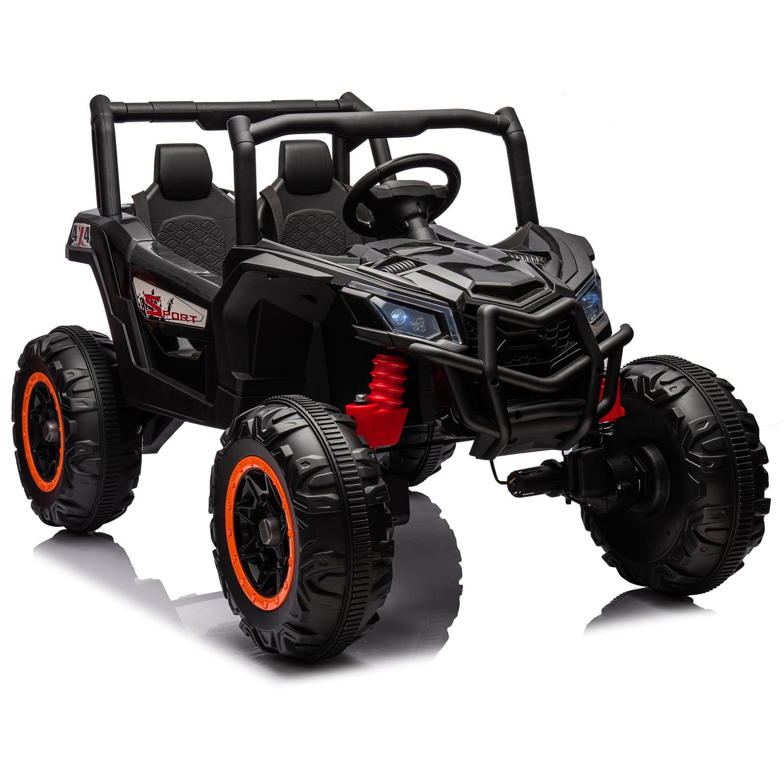 Black 24V 2-Seater Off-Road UTV Ride-On with Remote Control