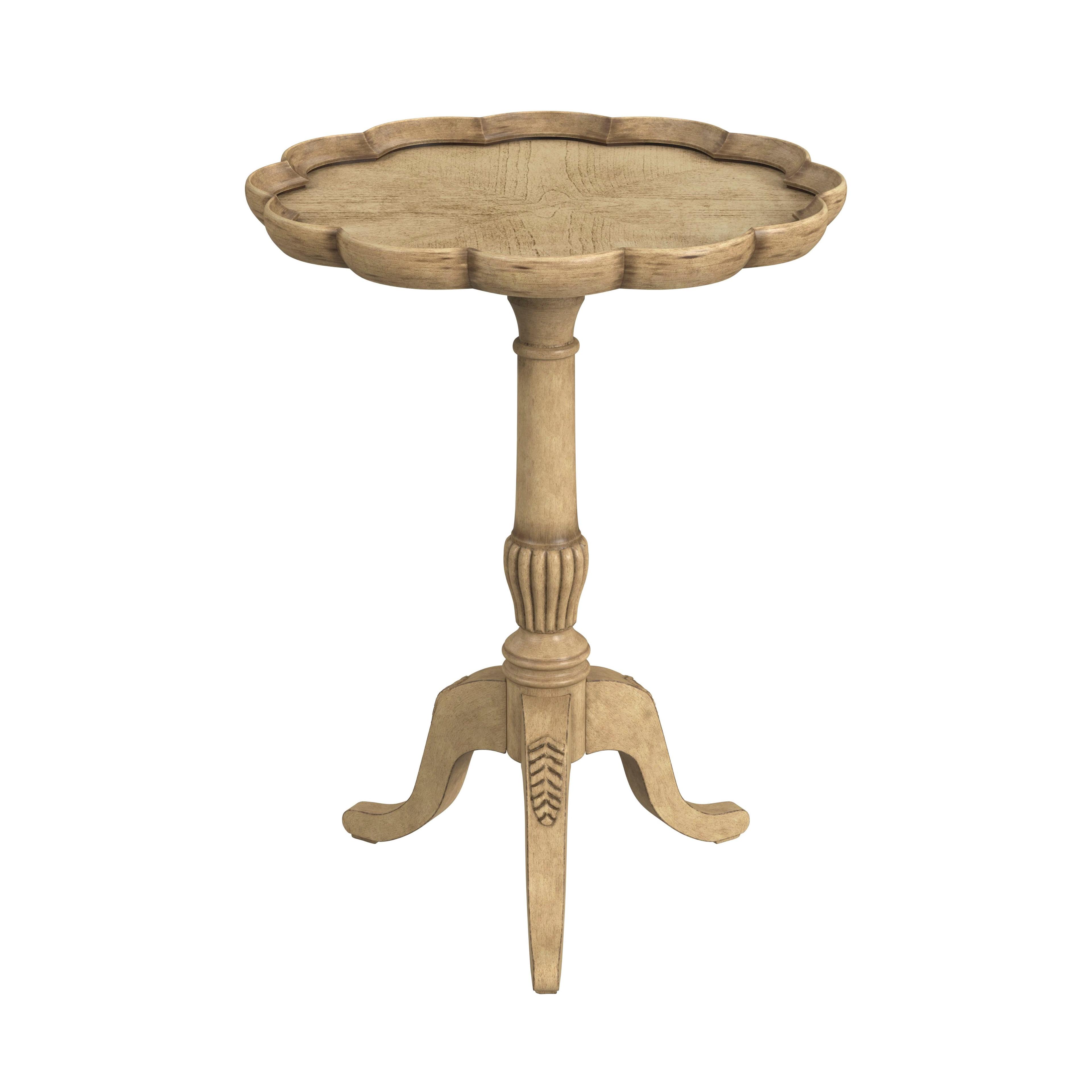 Dansby Antique Beige Pedestal  Side Table