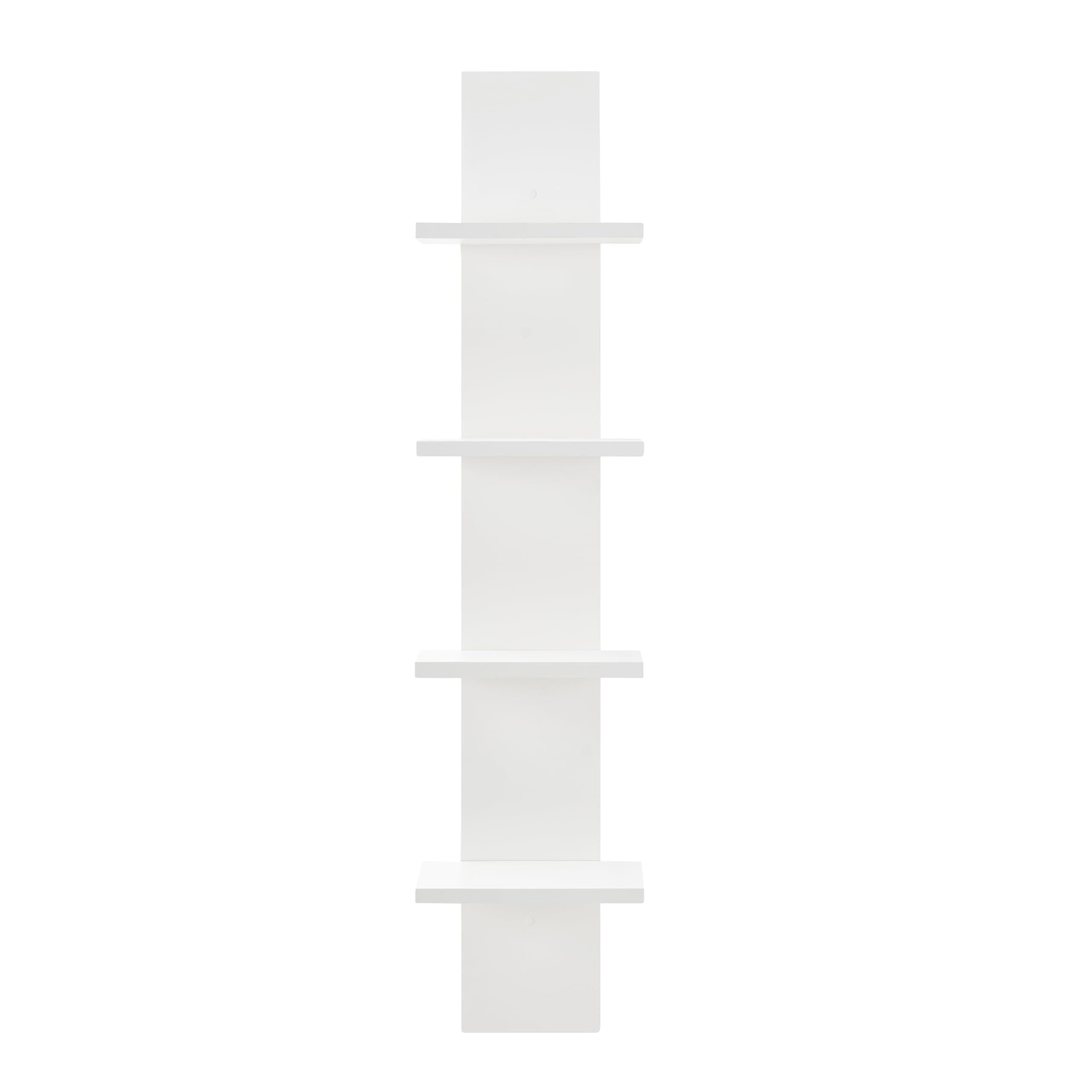 Danya B 39.5" x 9" Utility 4-Tier Column Spine Shelf White - Contemporary Floating Storage Display