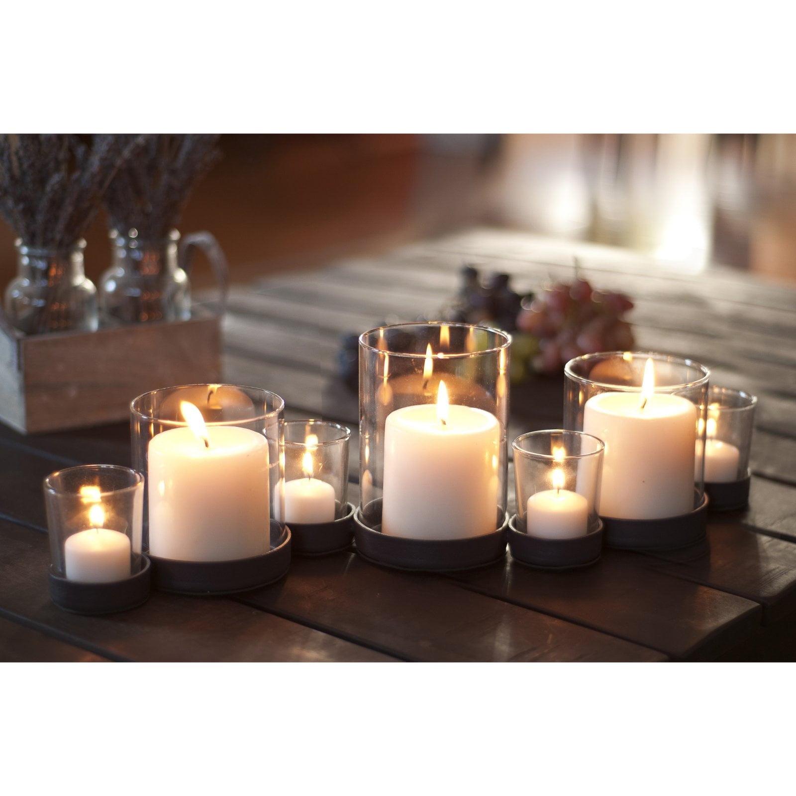 19.5" x 5.2" 7 Pillar/Votive Candle Holder Black - Danya B: Iron & Glass, Tabletop Display, Autumn Event