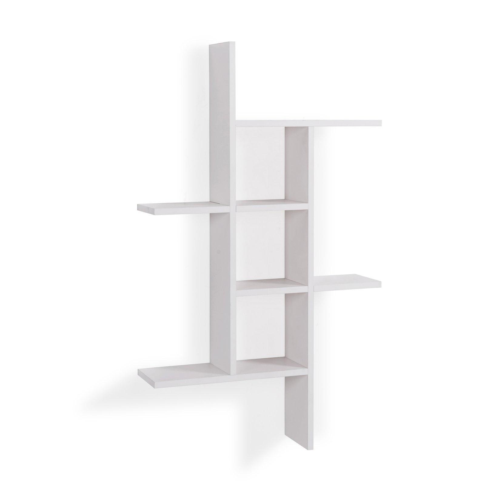 Modern White Cantilever Floating Wall Shelf, 40" x 24"