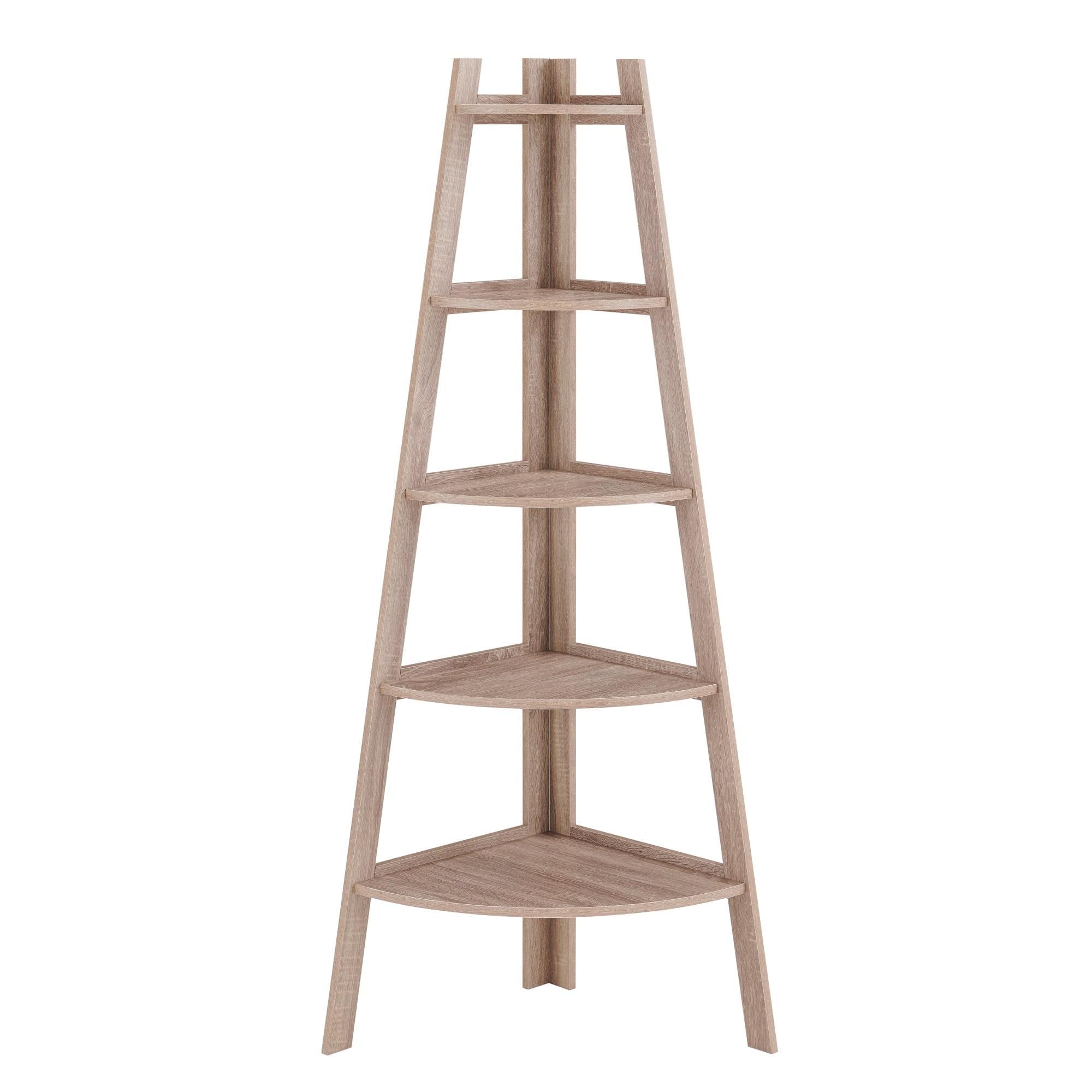 63" x 26.5" Five-Tier Pyramid Corner Ladder Shelf - Danya B.