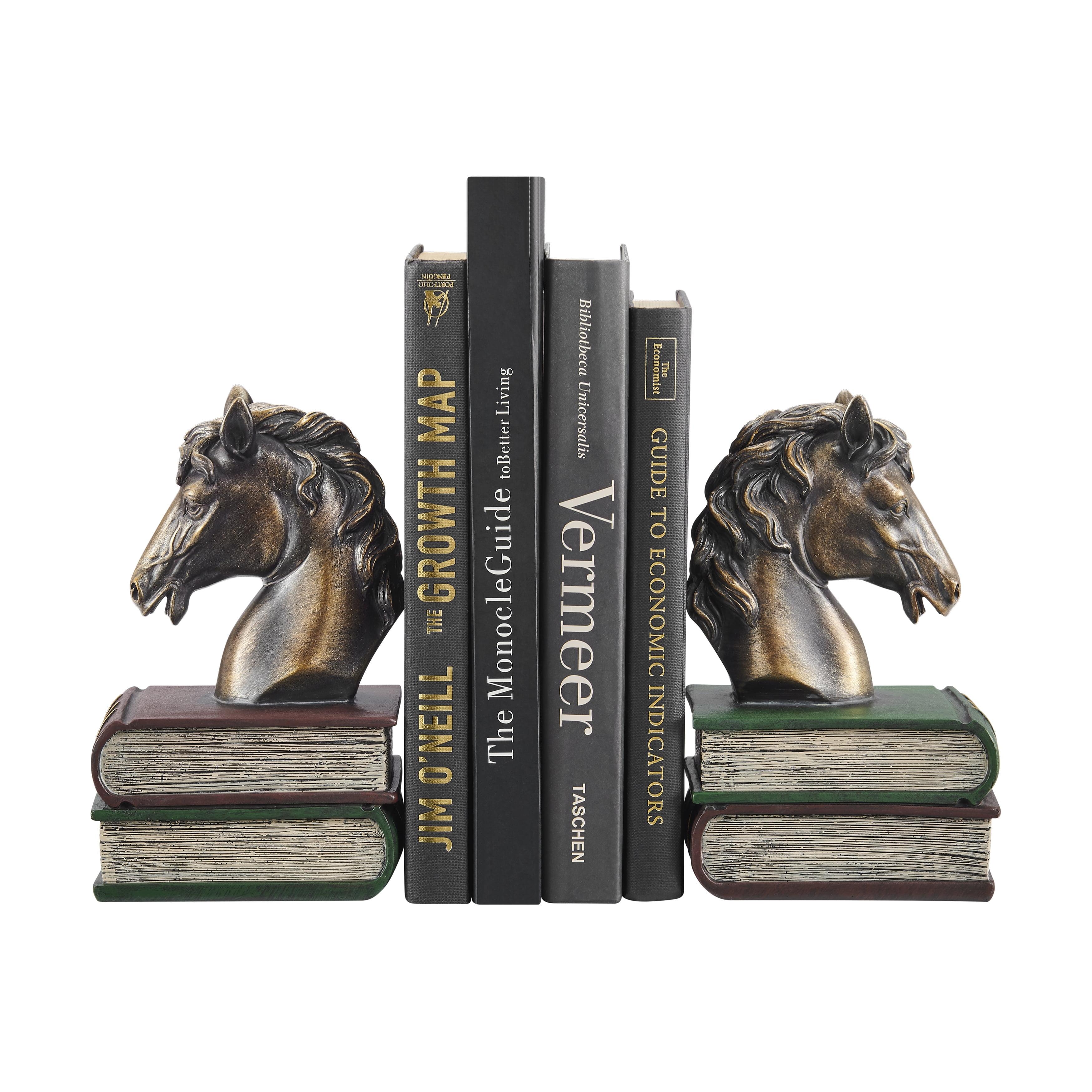 Gracie Oaks Nolley Horses on Books Non Skid Bookends (Set of 2)