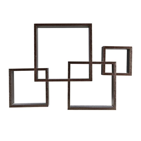 25.5" x 17.75" Intersecting Cube Wall Shelf Black - Danya B.: Modern Cubby Storage, Easy Install