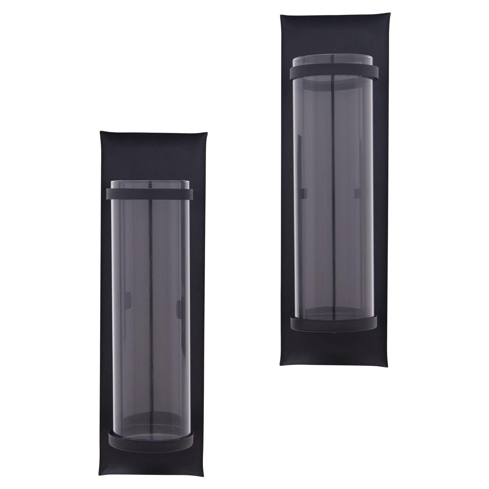 Gracie Oaks Kailun Metal and Glass Wall Sconce Candle Holder Set (Set of 2)