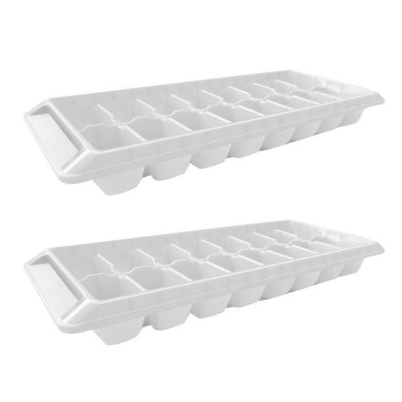 Ice Tray Easy Release White Ice Cube Trays, 16 Cube (Pack of 2) (2867-WHT-2)