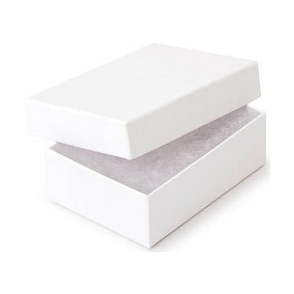 Darice 3.5" x 3.5" x 0.875" Jewelry Box White with Fill, 6 Piece