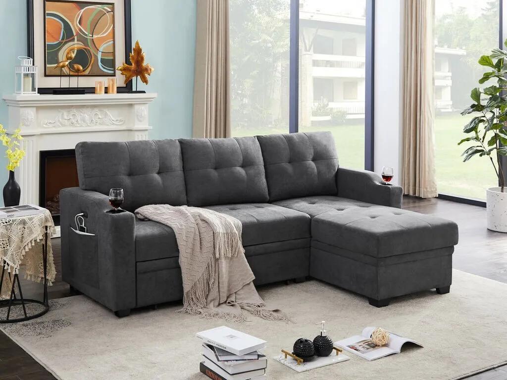 Mabel Collection: Versatile Sectional with Sleeper, Storage, and USB Charging