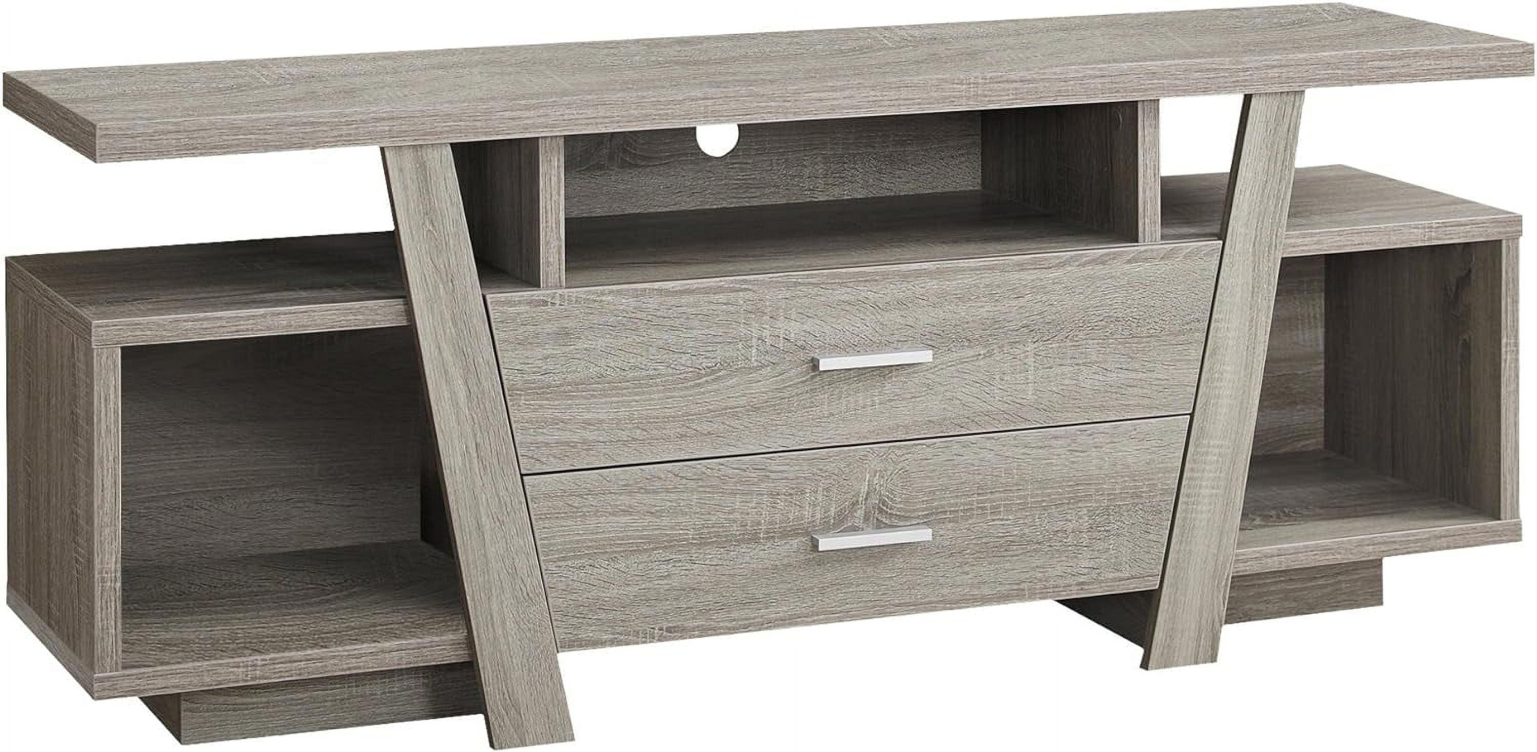 Transitional 60'' Dark Taupe TV Stand with Cabinet and Drawers