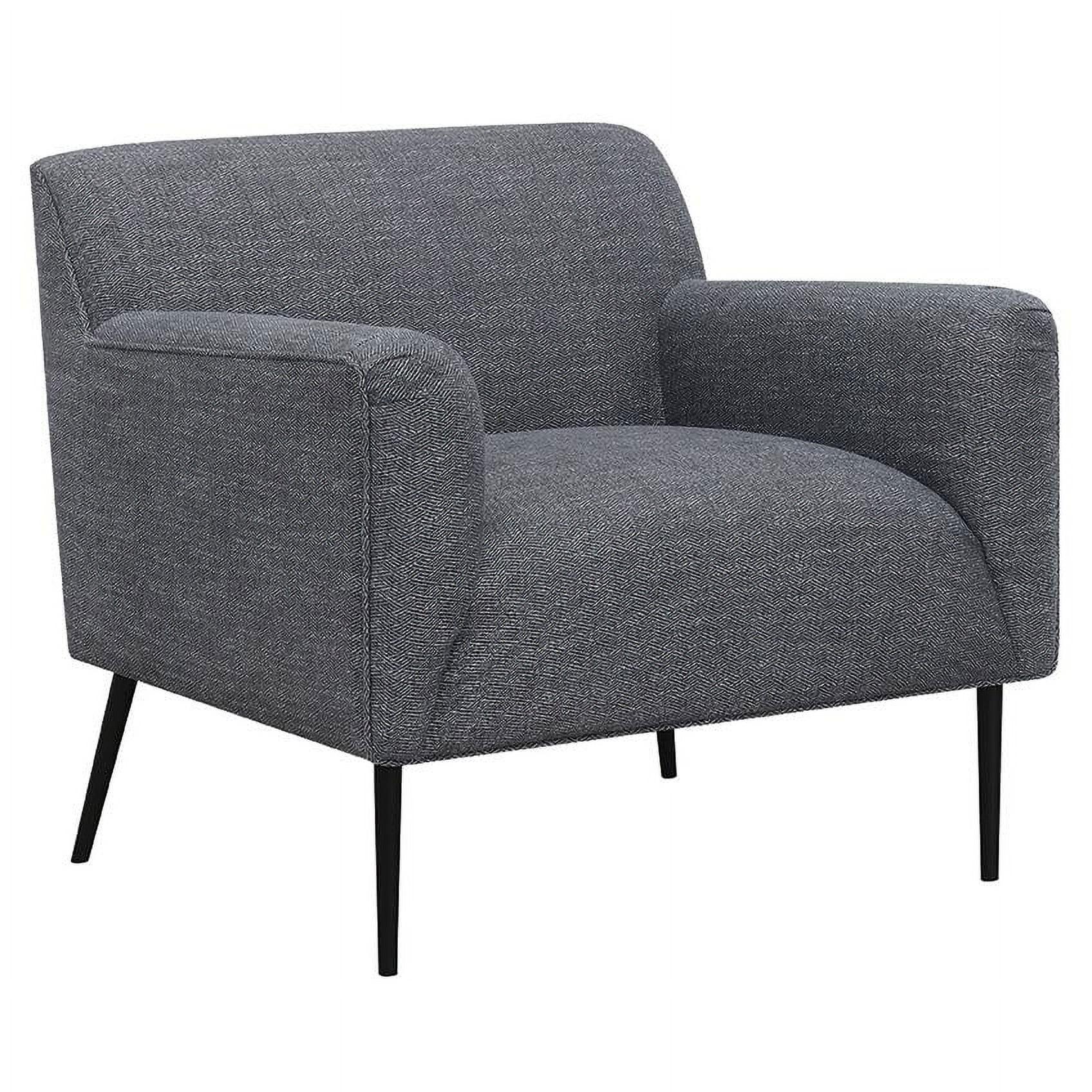 Mid-Century Modern Charcoal Gray Upholstered Accent Chair