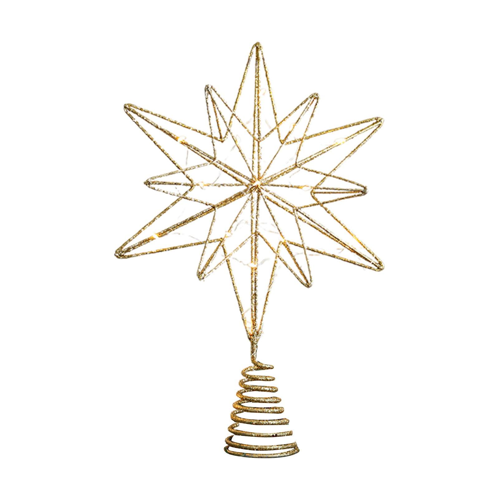 Darzheoy Christmas Tree Topper Star Christmas Tree Top Decoration Lighting Holiday Decoration Three Dimensional Top Star Hollow Out Tree Top Star