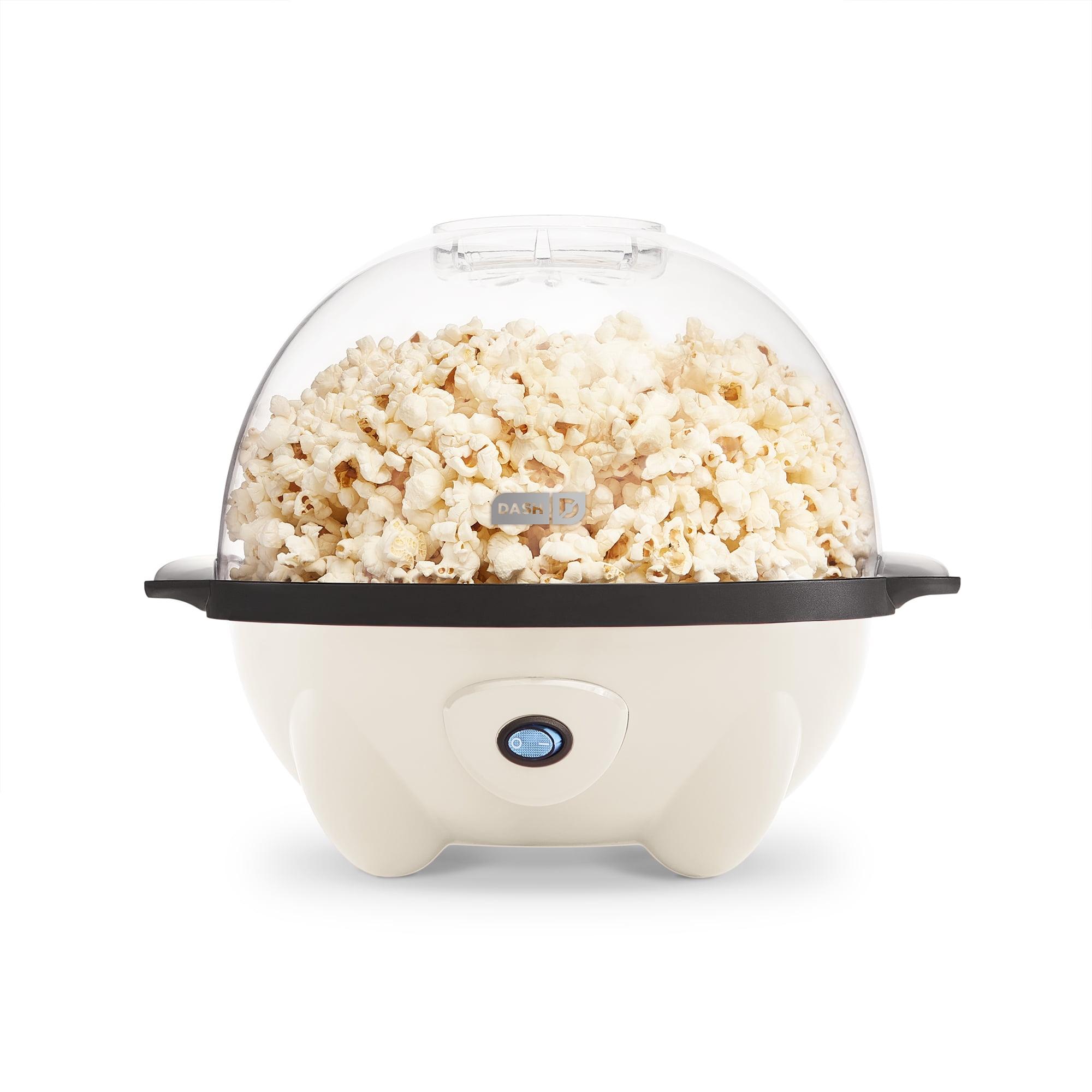 Dash 4.5qt Stirring Electric Popcorn Maker with Lid for Serving Bowl & Convenient Storage, 18 Cups - Cream - New
