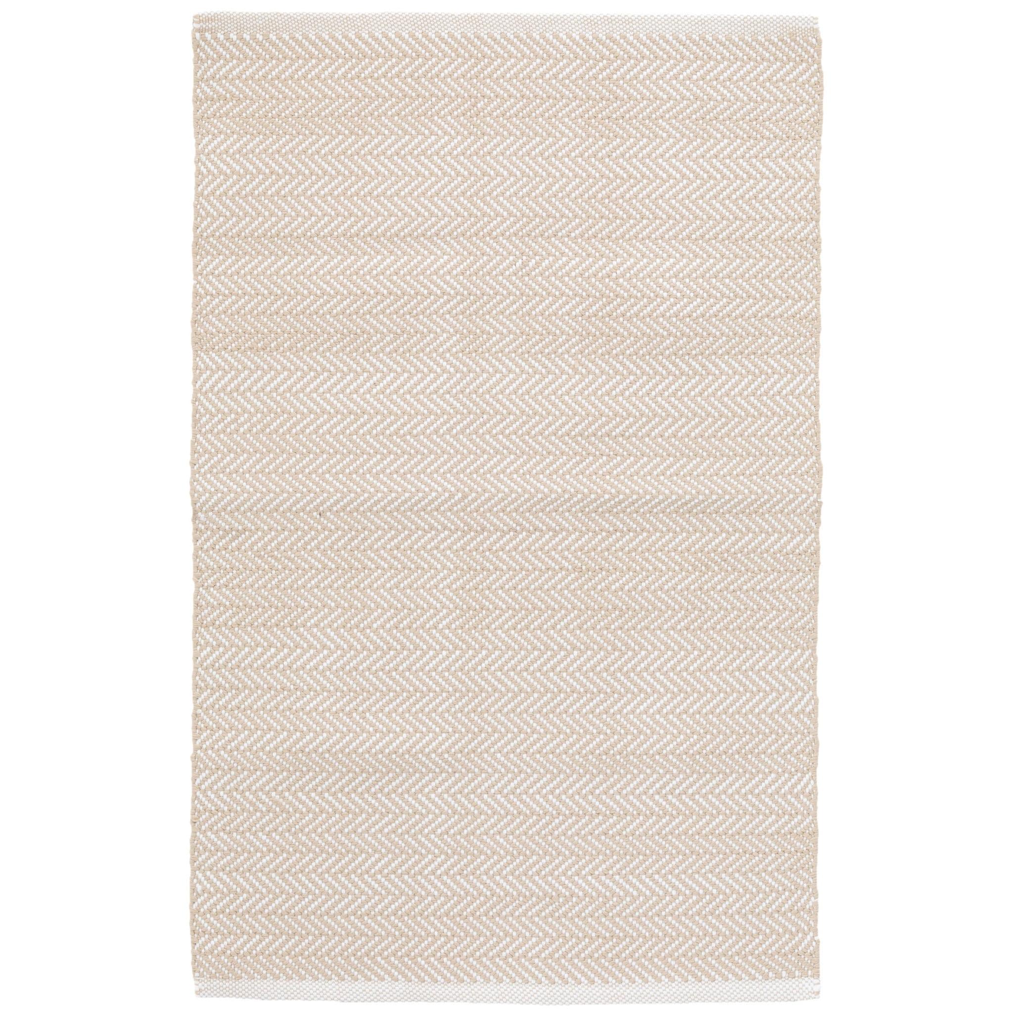 Herringbone Linen/White Handwoven Indoor/Outdoor Rug