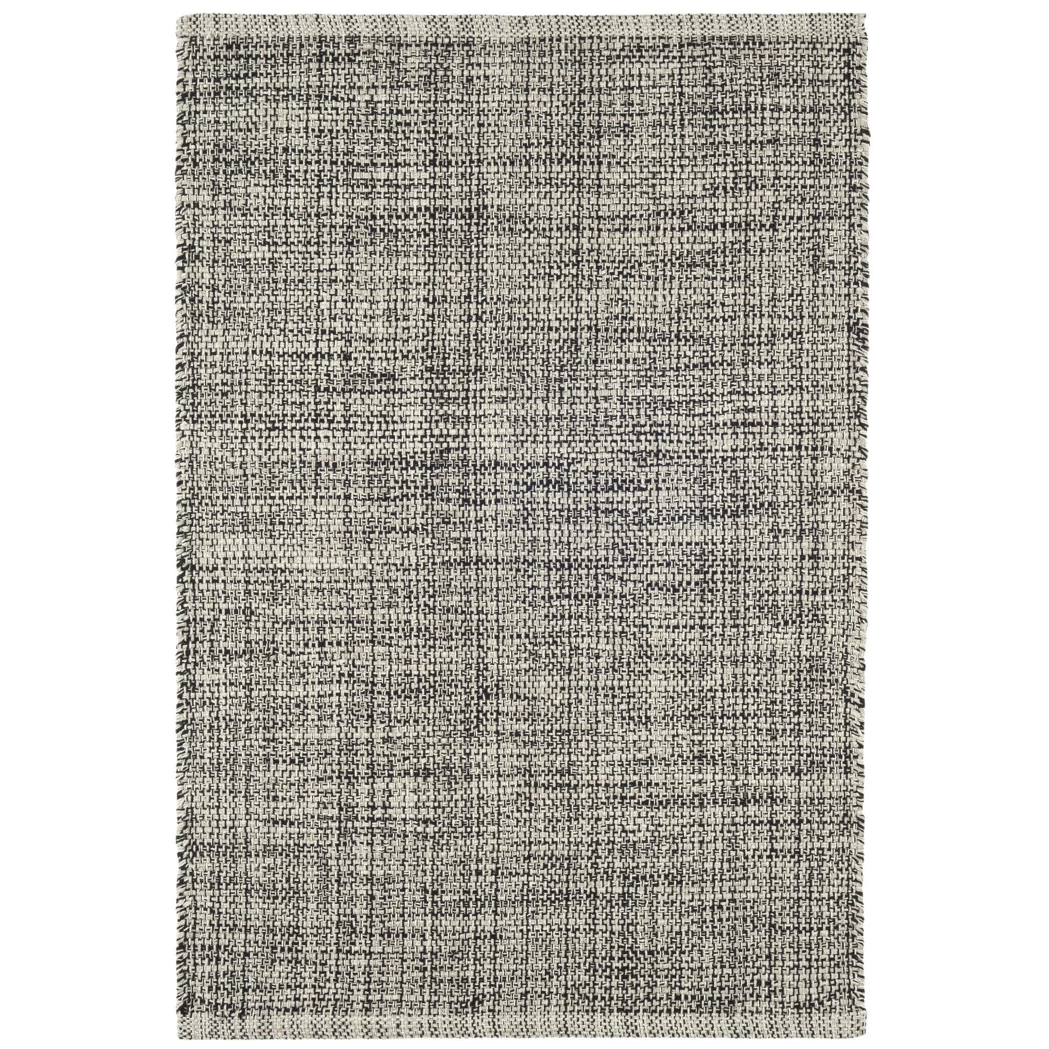 Marled Black Handwoven Cotton Rug