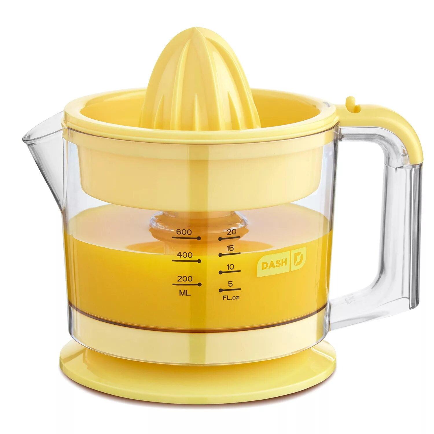 Dash Pale Yellow Electric Dual Citrus Juicer with 32 oz Pitcher