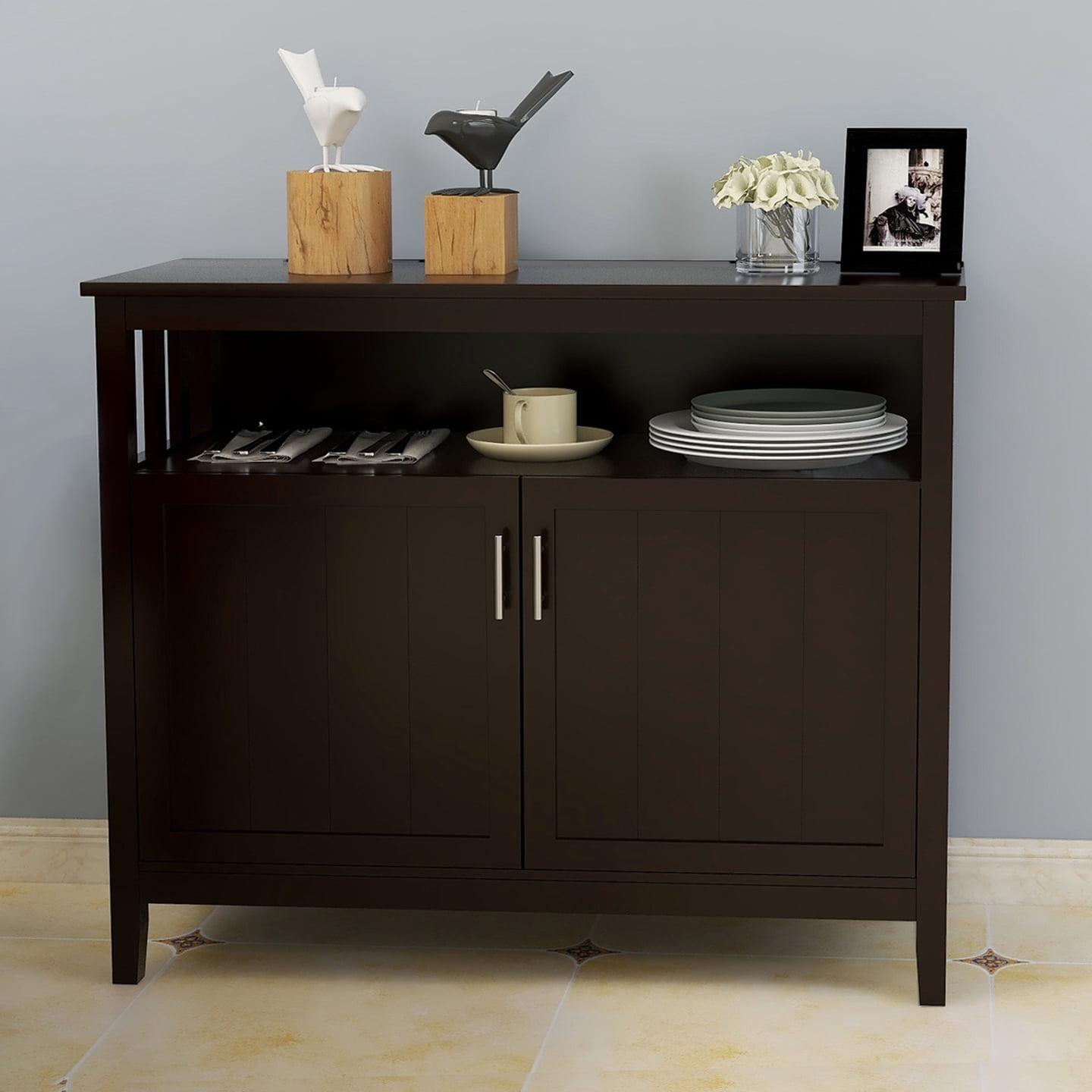 Direct Wicker UBS-W28209564 Kitchen Storage Sideboard & Buffet Server Cabinet, Brown