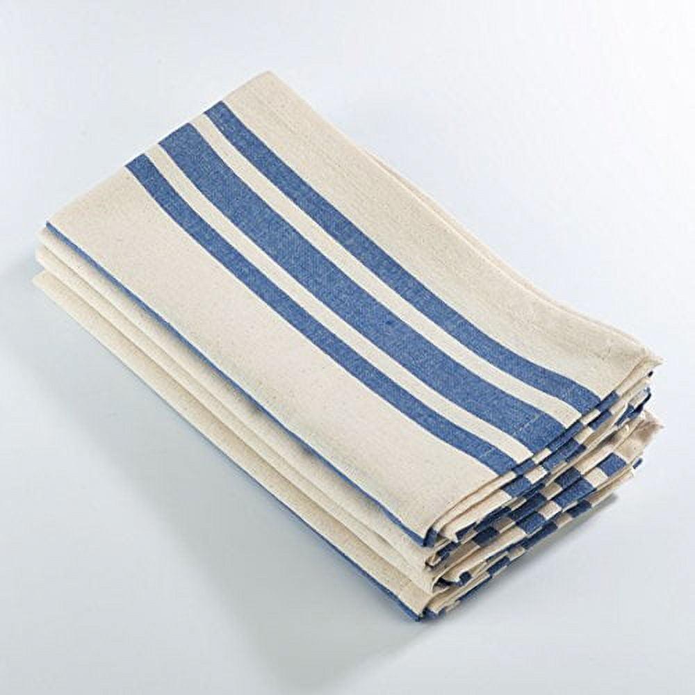 Saro Lifestyle Dauphine Collection Striped Design Dinner Napkin (Set of 4), 20", Blue