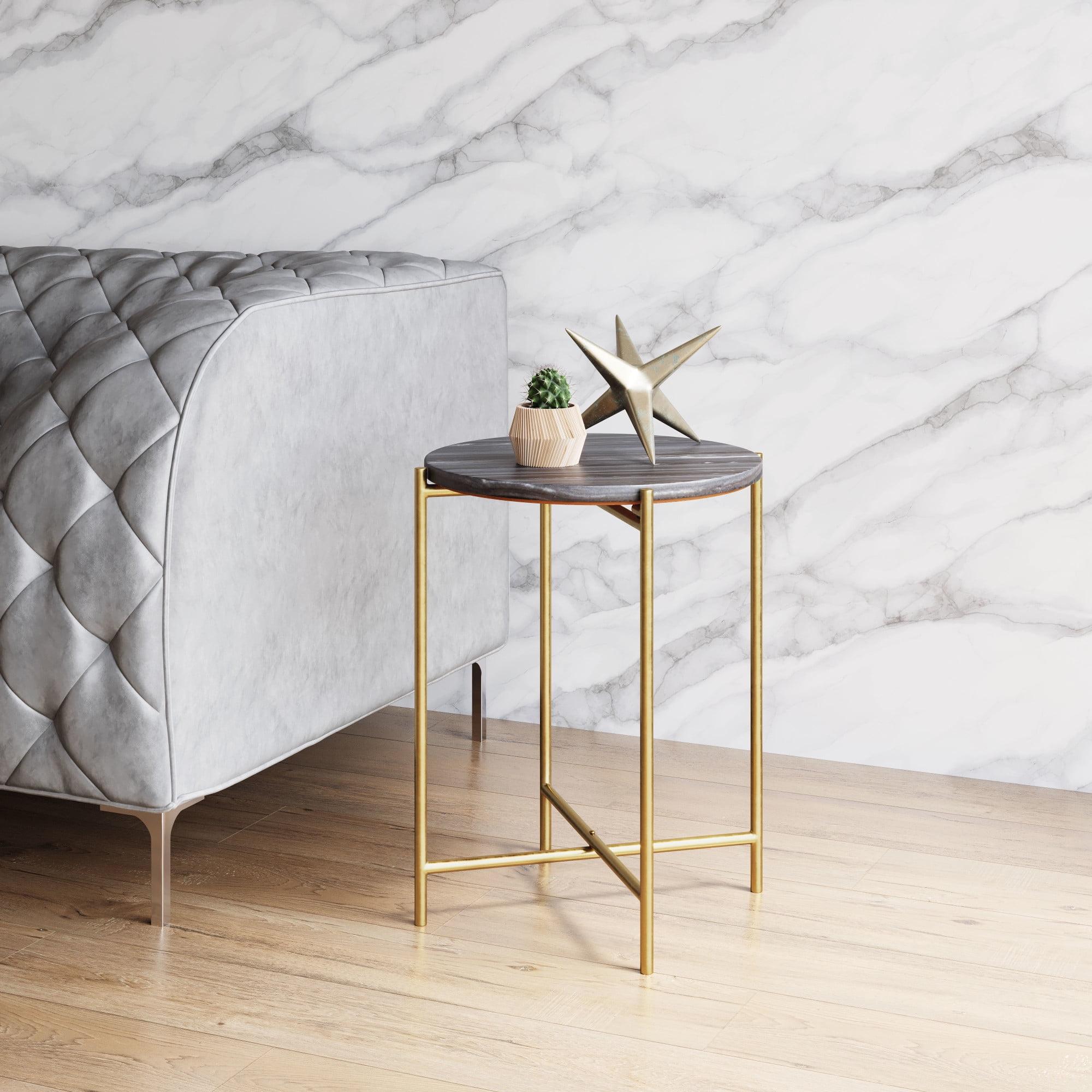 Zuo David Side Table Gray & Gold