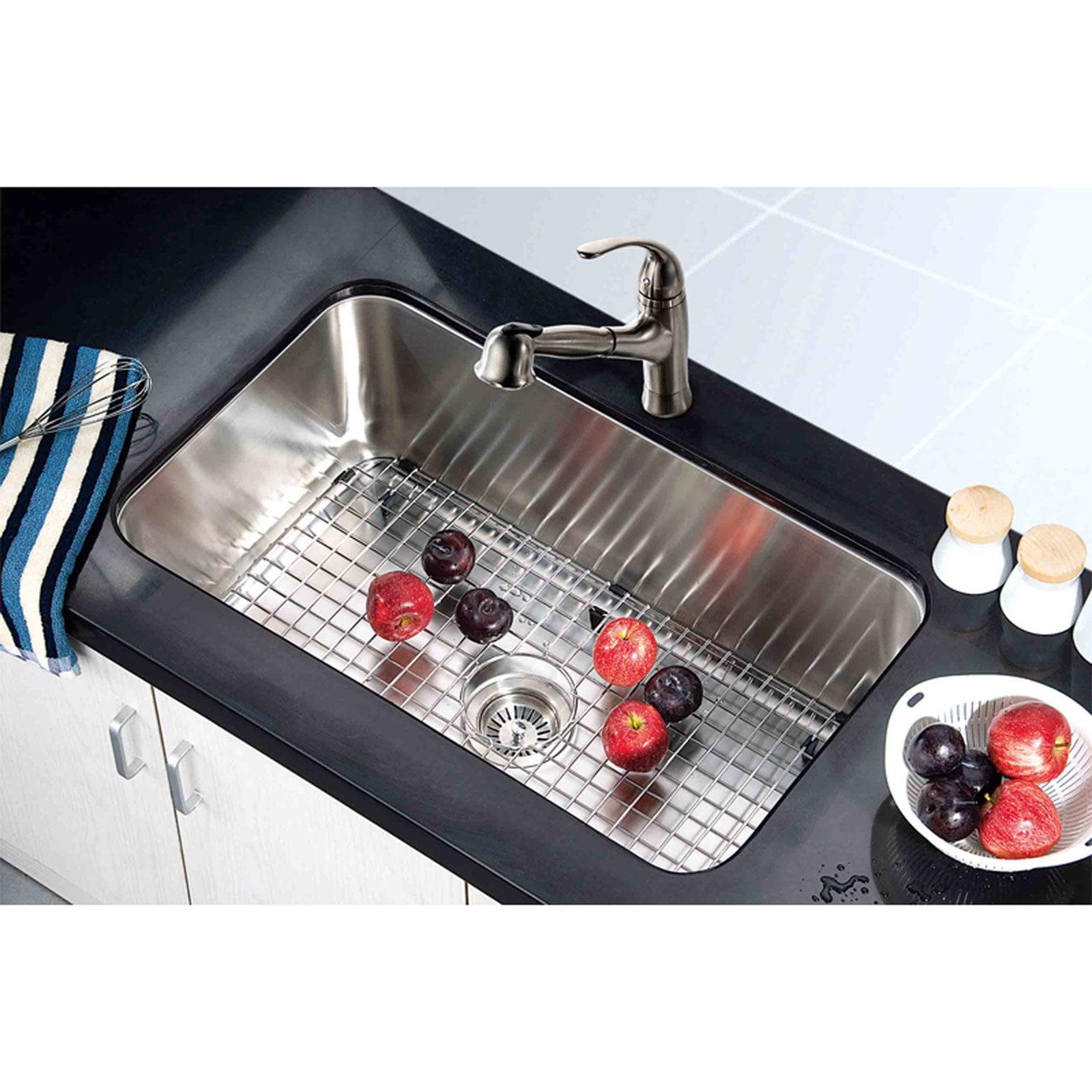 30.38" L x 18.5" W Undermount Rectangular Single Bowl Stainless Steel Kitchen Sink