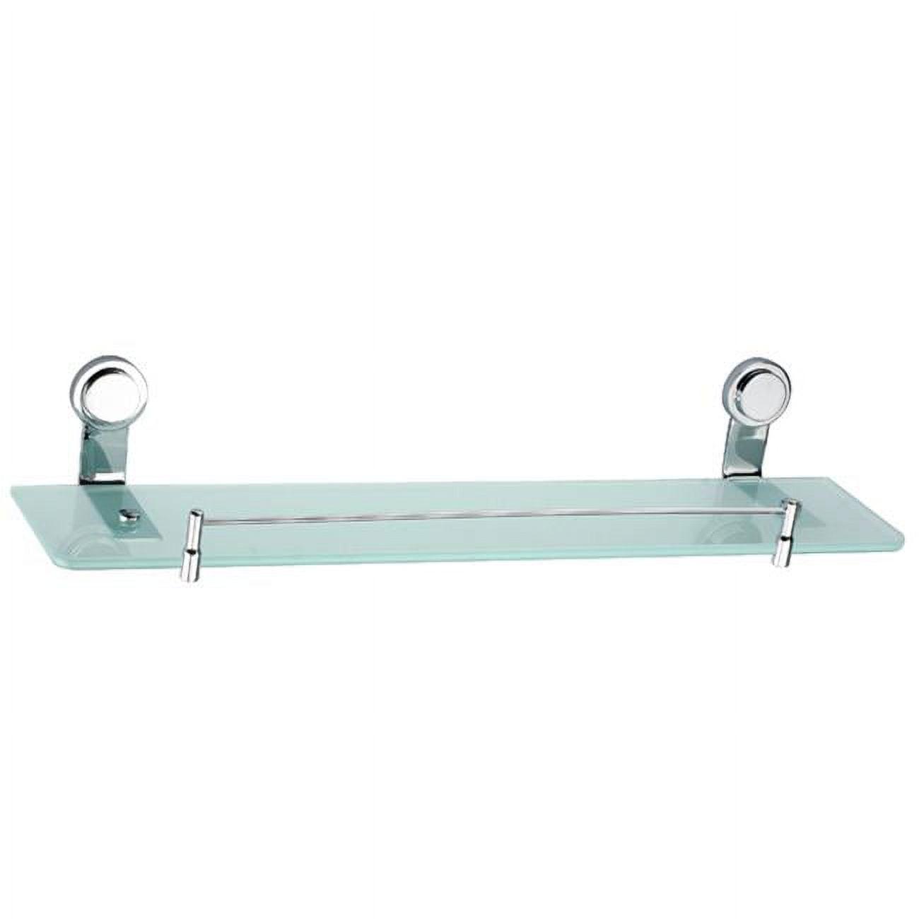 Elegance Chrome 24" Frosted Glass Bathroom Wall Shelf