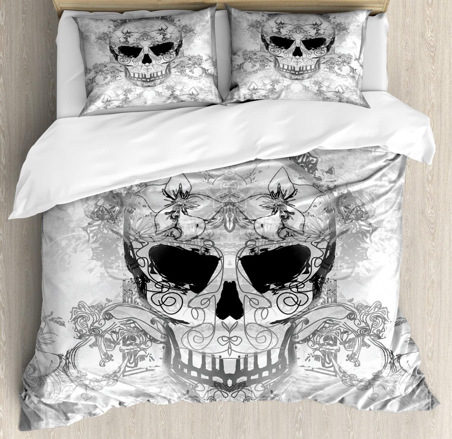 Ambesonne Gray Microfiber Duvet Cover Set