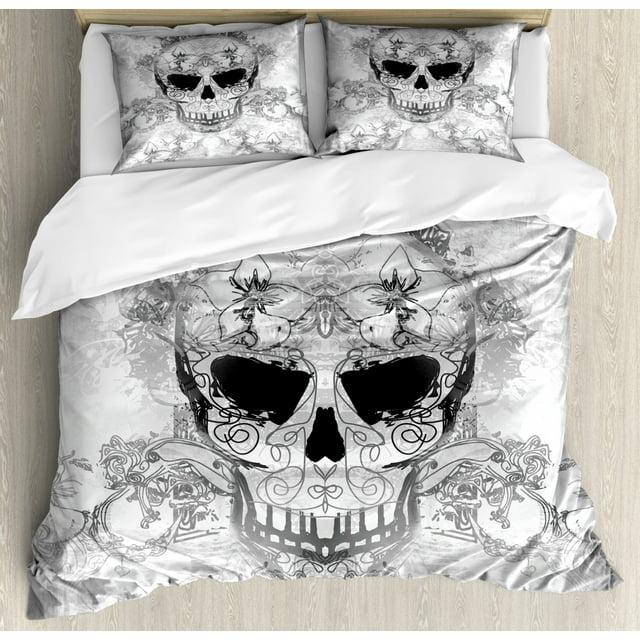 Ambesonne Gray Microfiber Duvet Cover Set