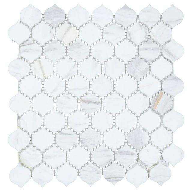 Dayberry 1.5" Marble Arabesque Mosaic Kitchen Backsplash, Bathroom, Shower, Pool, Wall and Floor Tile