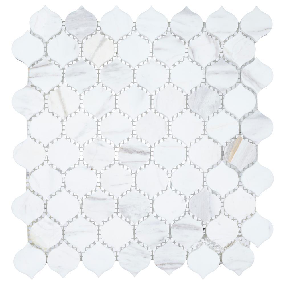 Dayberry 1.5" Marble Arabesque Mosaic Kitchen Backsplash, Bathroom, Shower, Pool, Wall and Floor Tile
