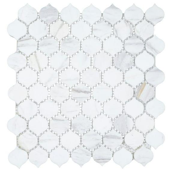 Dayberry 1.5" Marble Arabesque Mosaic Kitchen Backsplash, Bathroom, Shower, Pool, Wall and Floor Tile