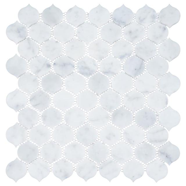 Andova Dayberry 1.5" Marble Arabesque Mosaic Kitchen Backsplash, Bathroom, Shower, Pool, Wall and Floor Tile
