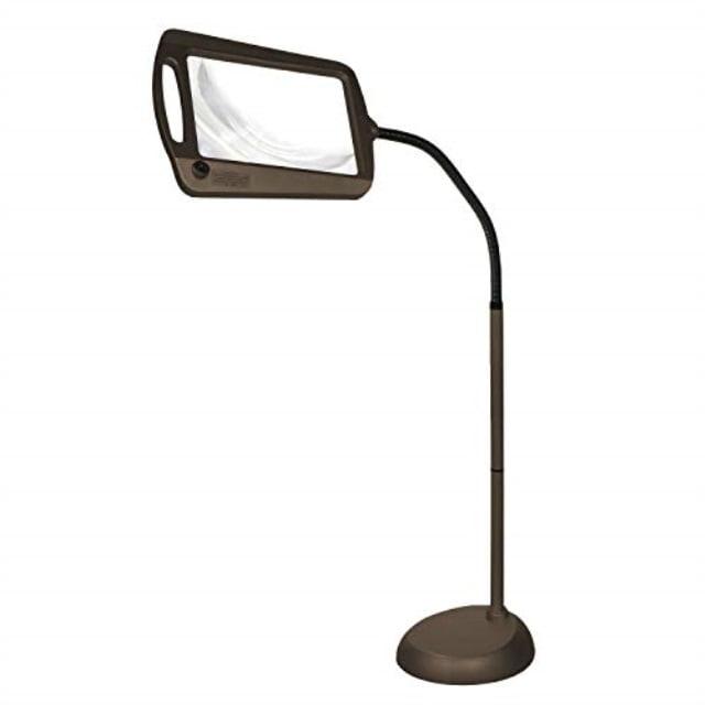 Adjustable Bronze LED Floor Lamp with Magnifier