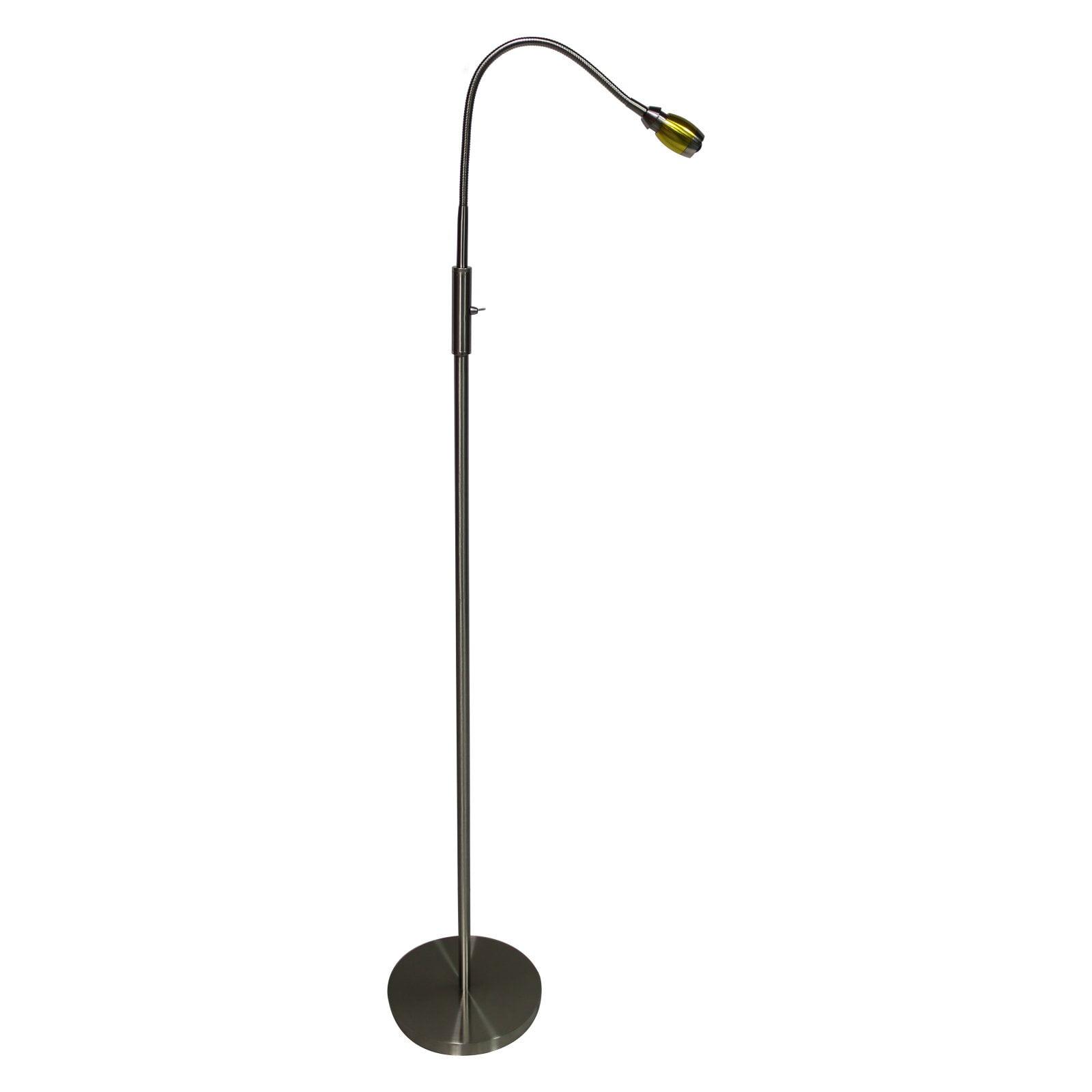 ArcFlex 52" Black and Silver LED Adjustable Floor Lamp
