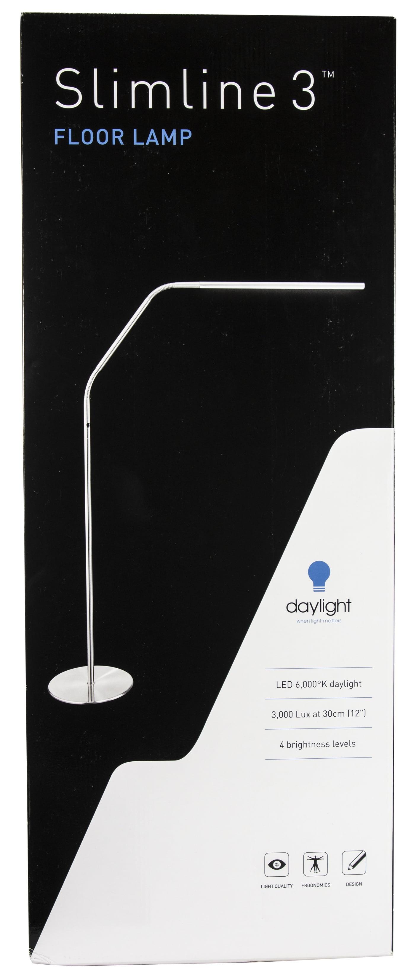 Slimline 3 Adjustable LED Chrome Floor Lamp with Touch Dimmer