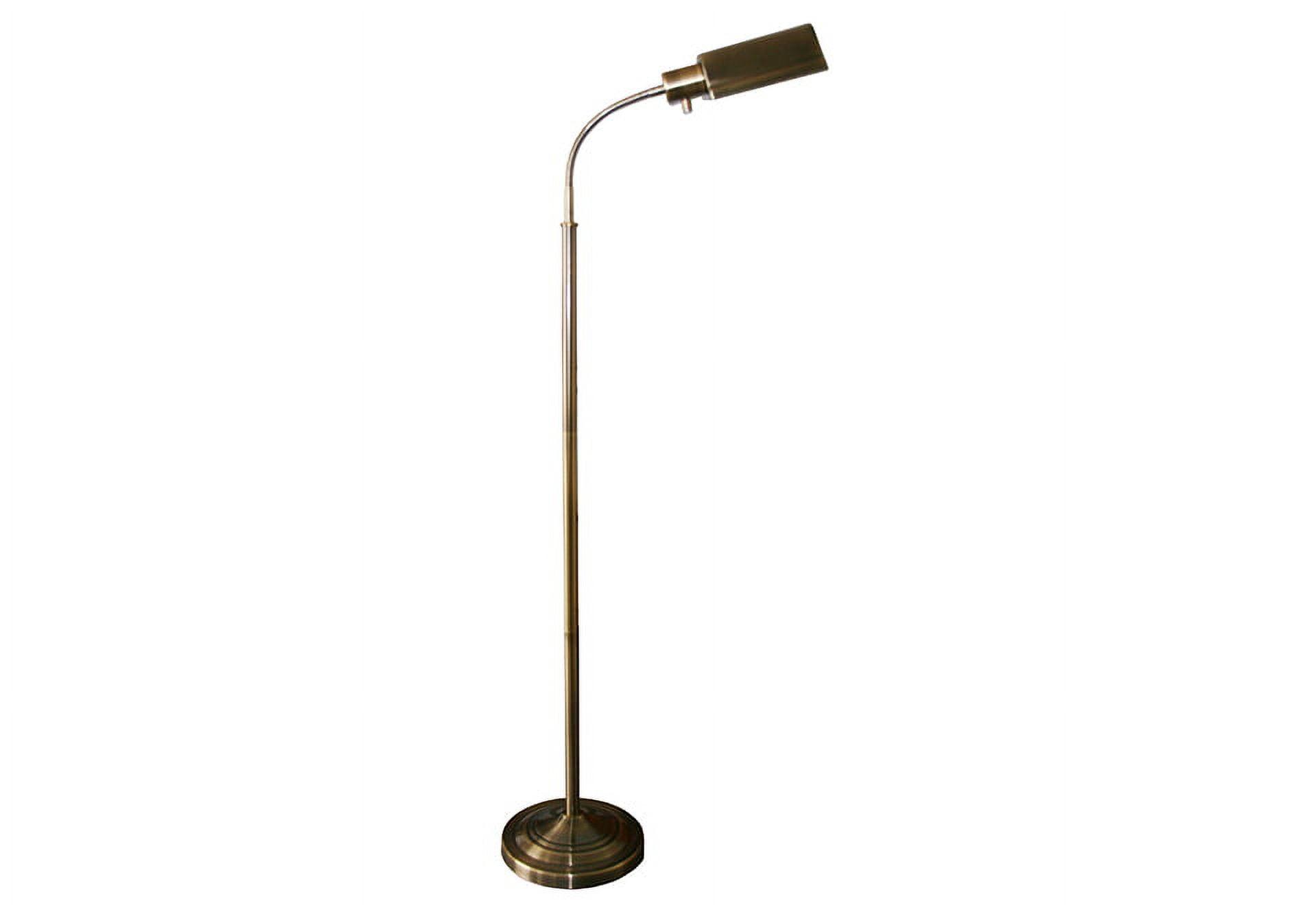 Daylight24 56” 1-Light Antique Brass Cordless Floor Lamp with Adjustable Gooseneck