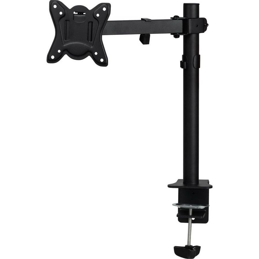 Black Adjustable Full-Motion Desk Monitor Mount with Riser