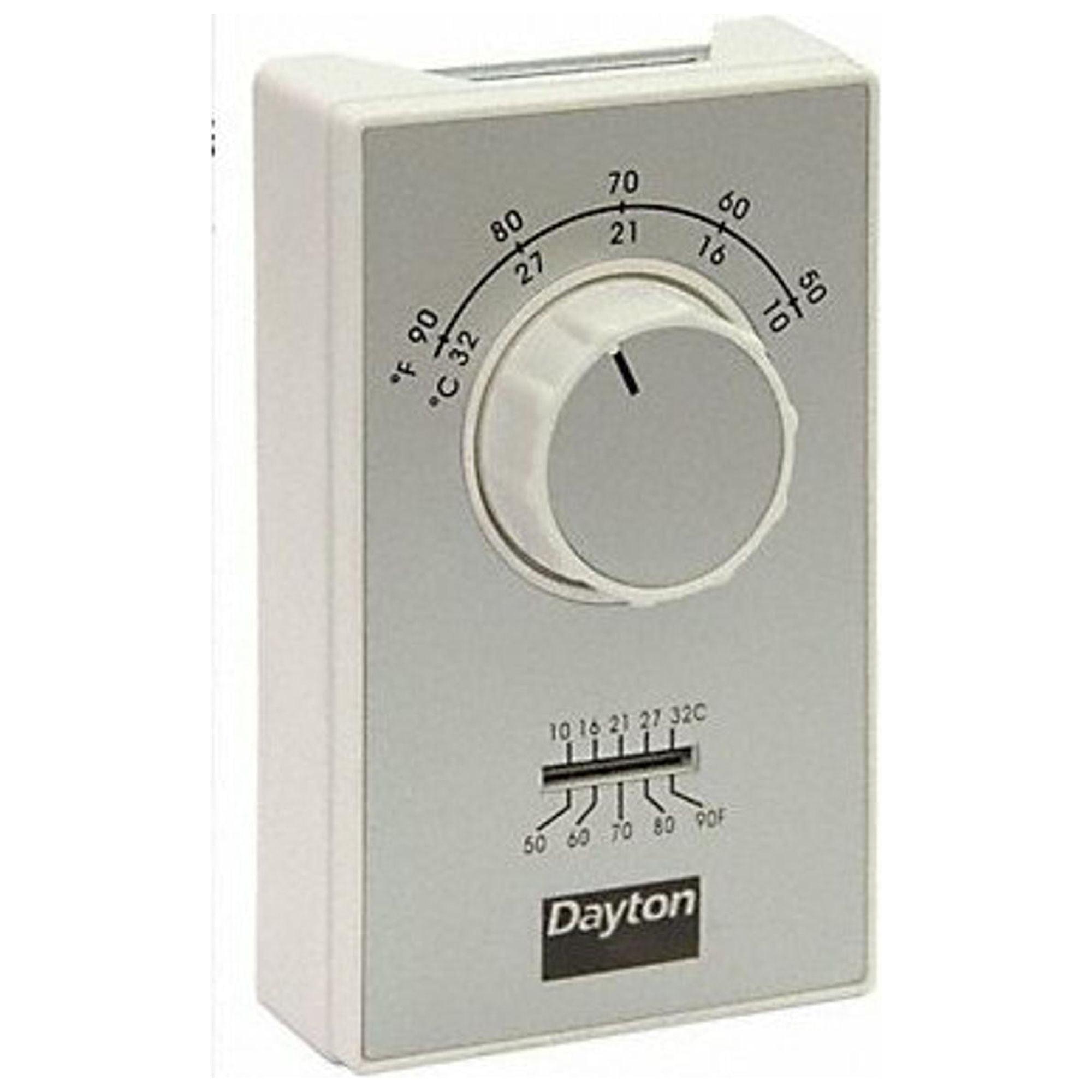 Dayton White Analog Line Voltage Thermostat