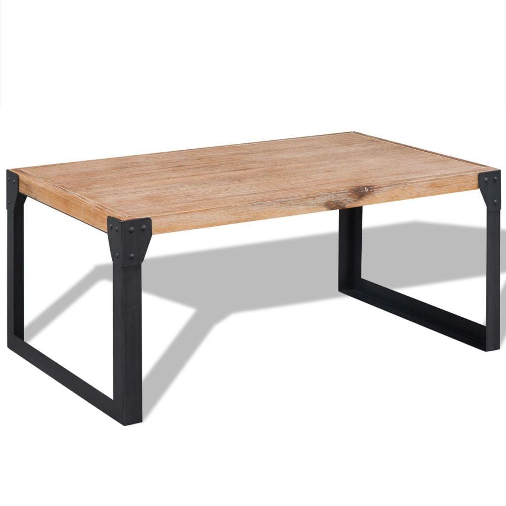 Industrial Acacia Wood & Steel Coffee Table 39.4"x23.6"
