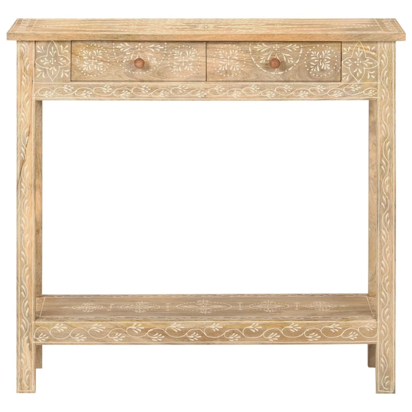 Anself Console Table 31.5"x13.8"x29.1" Solid Mango Wood