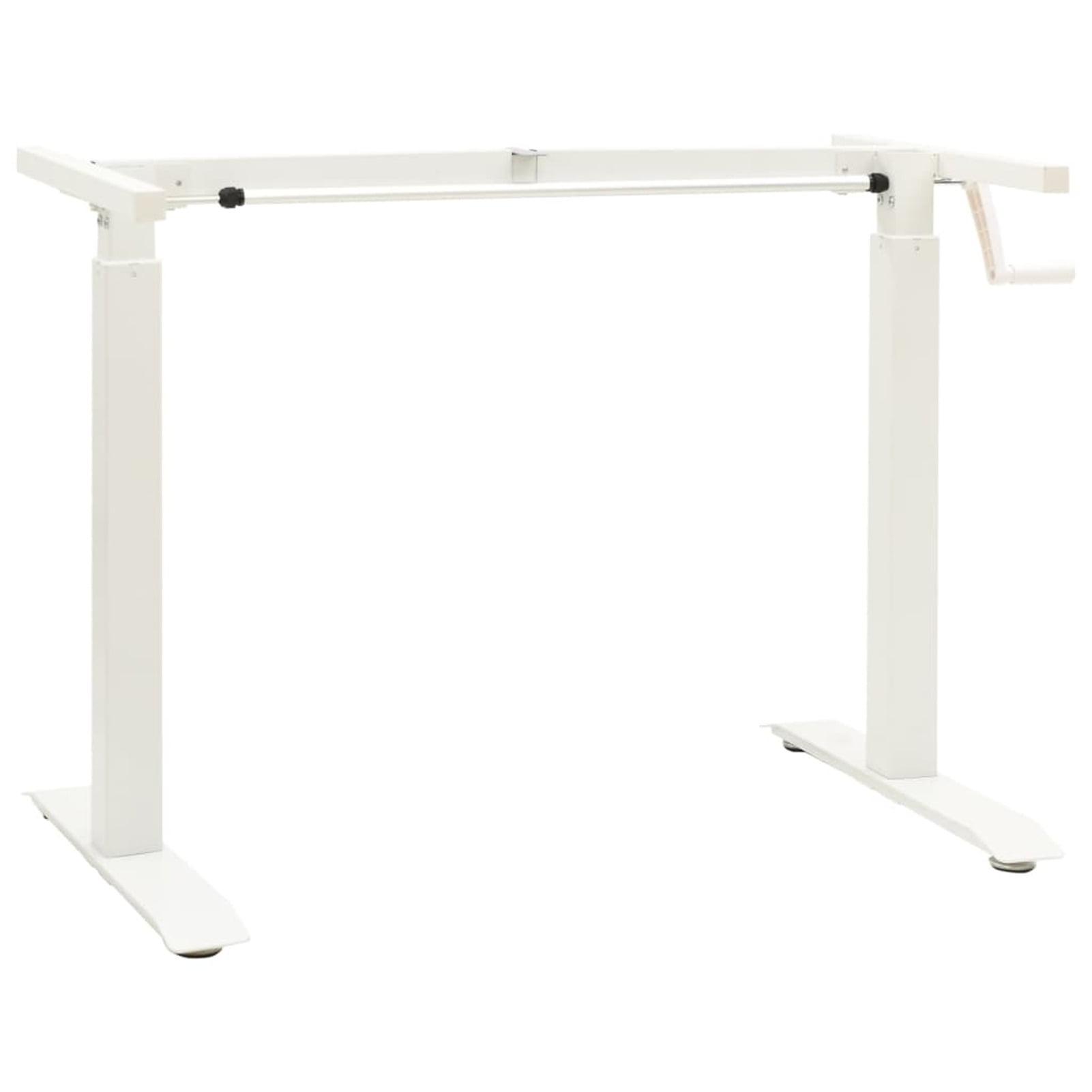 White Adjustable Height Carbon Steel Standing Desk Frame