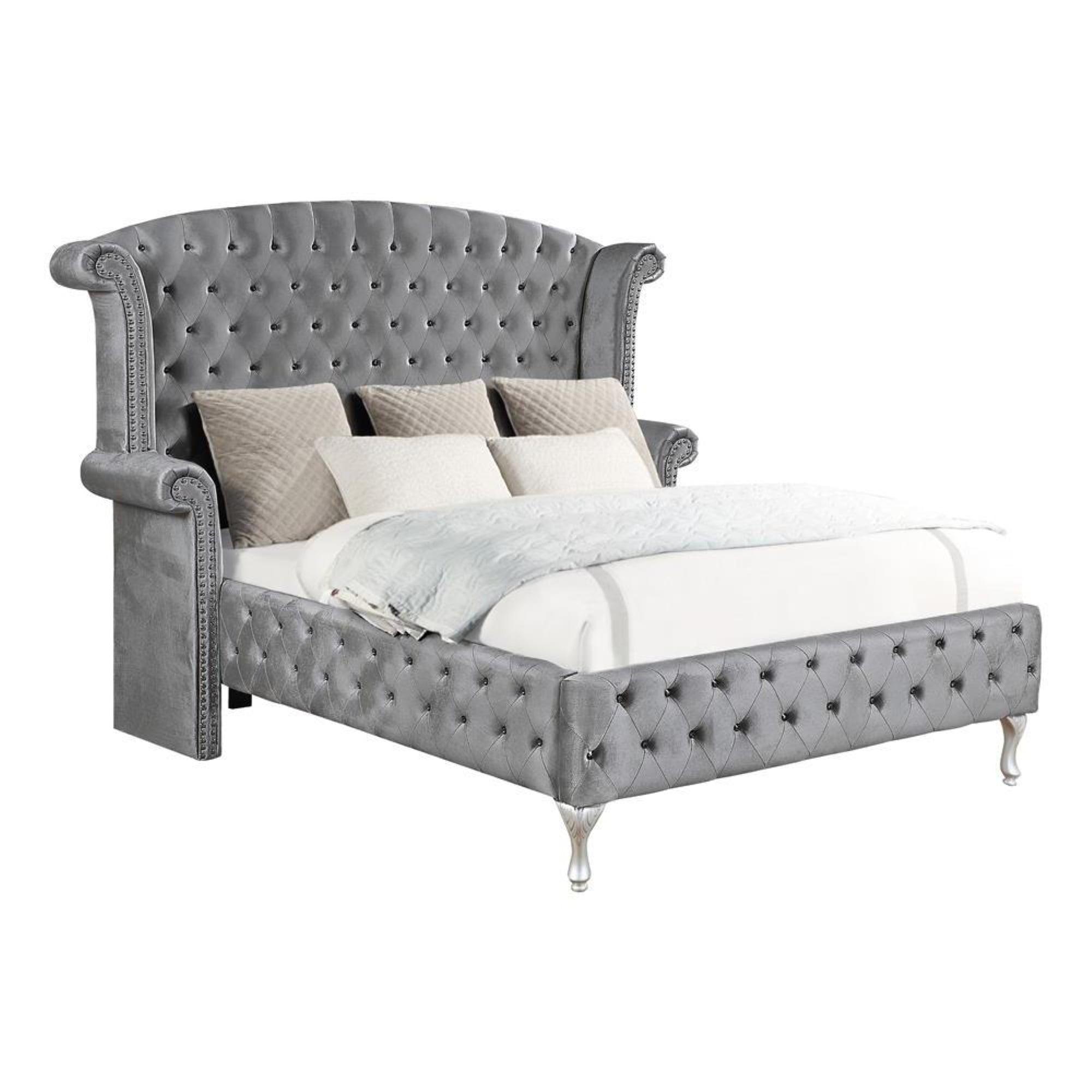 Deanna Queen Tufted Upholstered Bed Grey