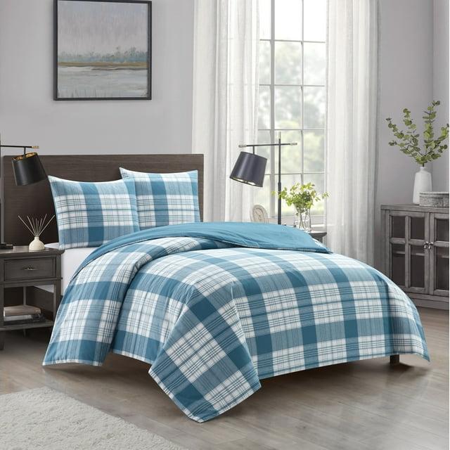 Cotton Flannel Plaid Comforter Set