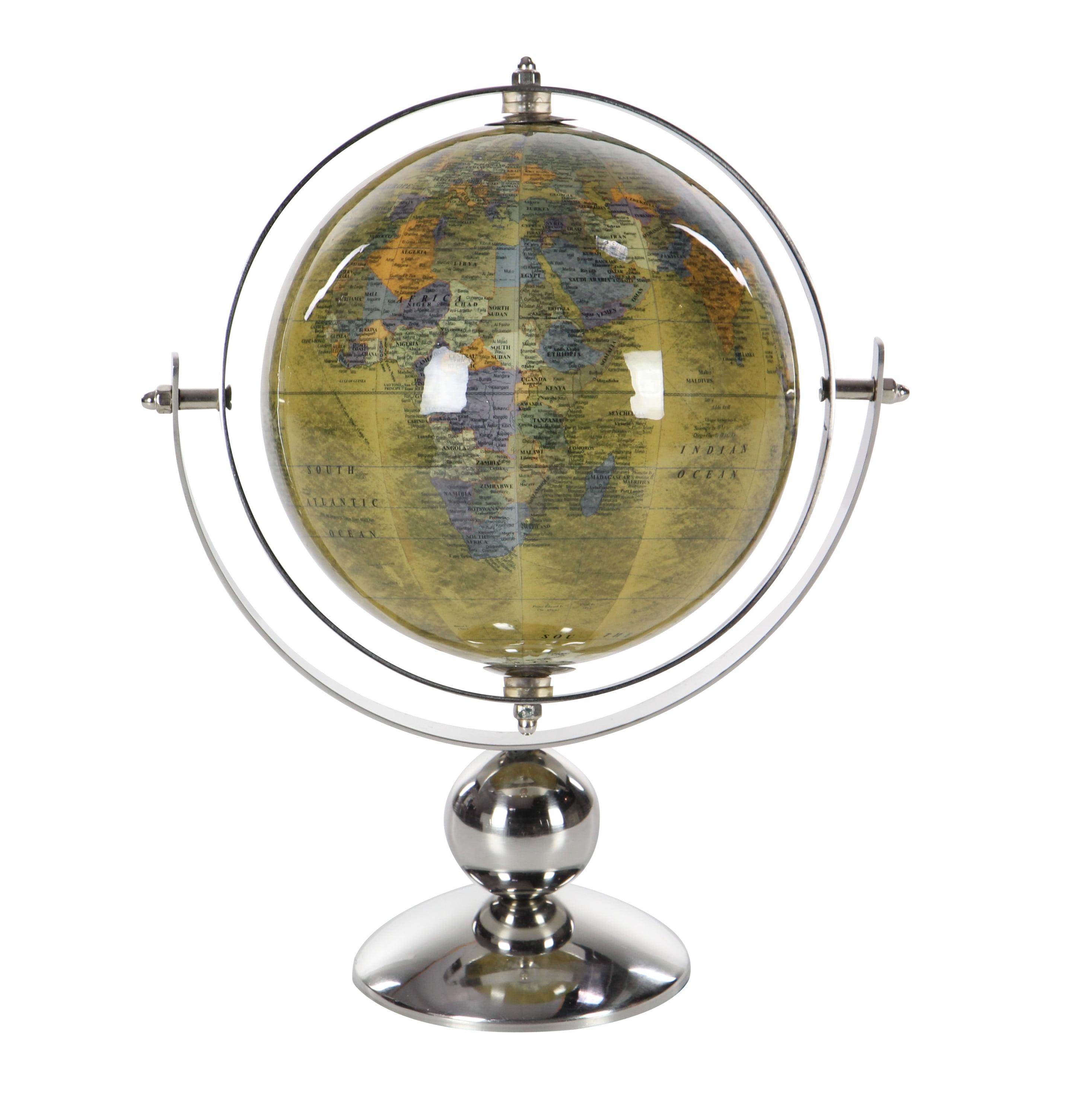 Silver and Yellow Stainless Steel 11" Decorative Globe