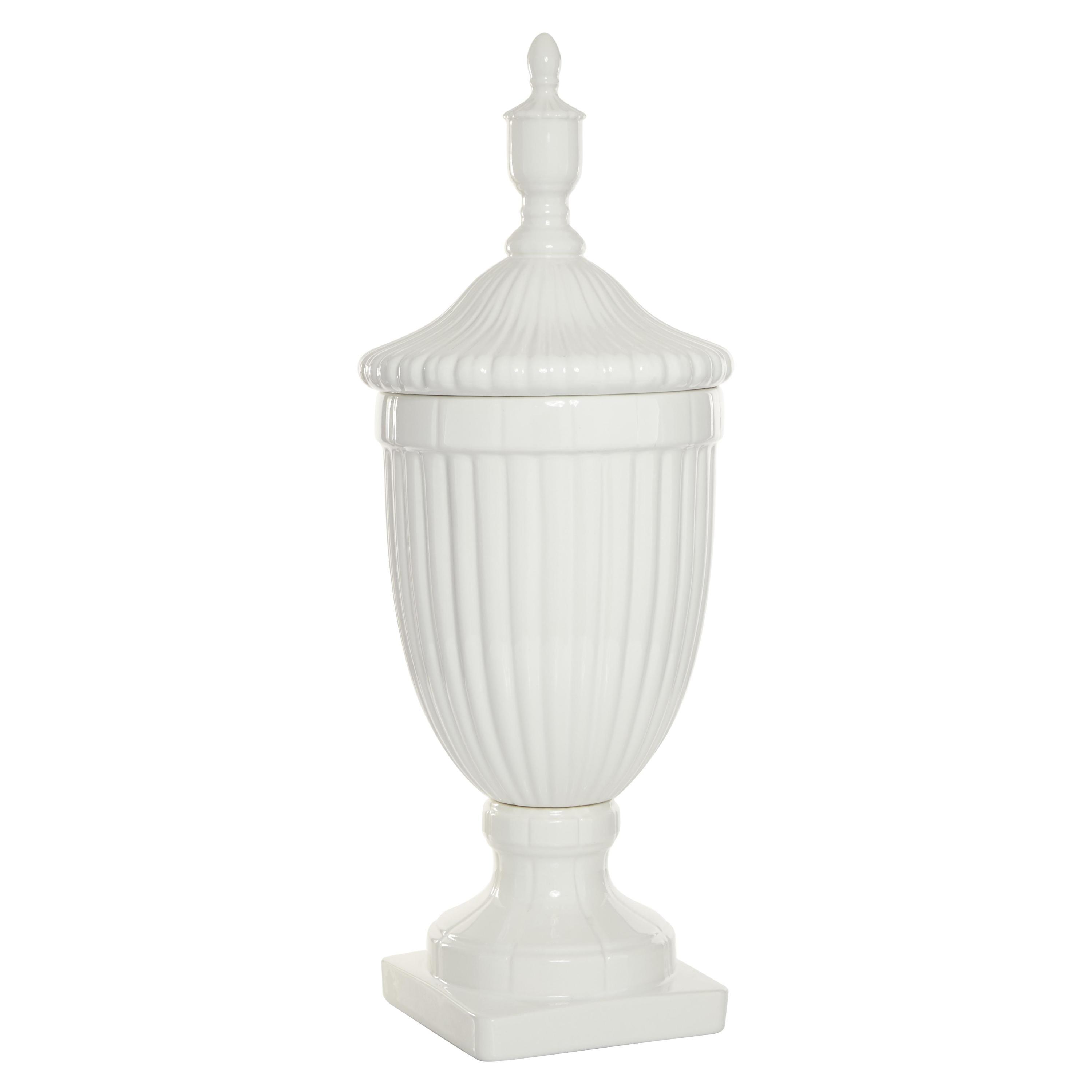 26" Modern Ceramic Urn Vase White - Olivia & May: Large Tabletop Decor, Novelty Design