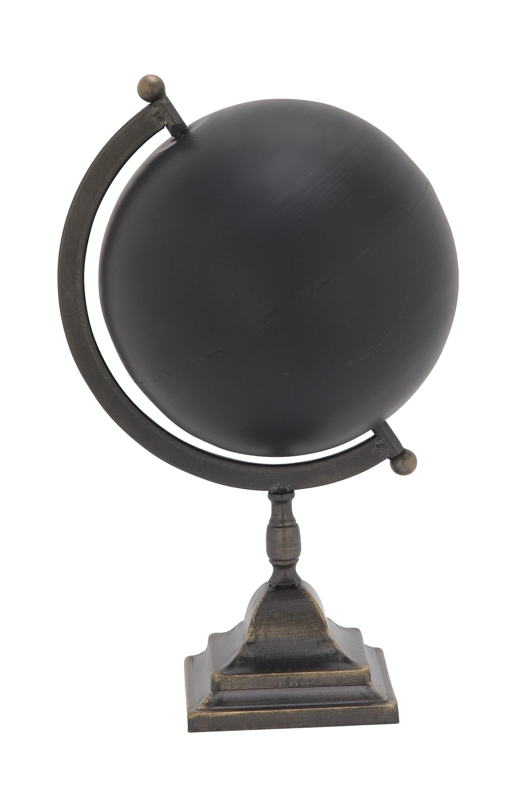 Sleek Industrial Black Iron 20" Decorative Globe