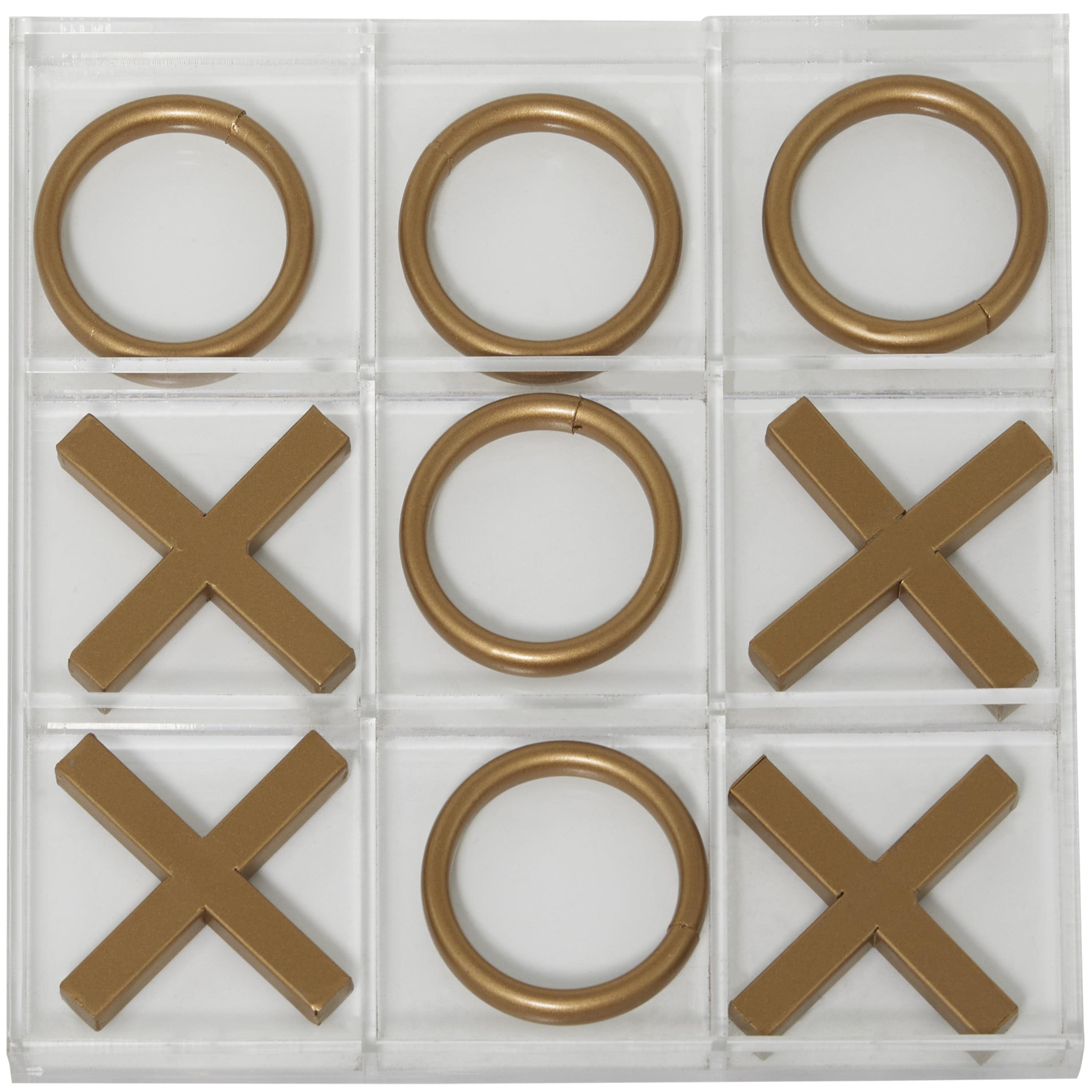 12" Modern Acrylic and Iron Tic Tac Toe Set - Olivia & May