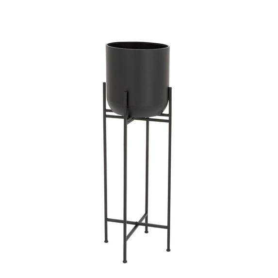 Olivia & May Modern With Stand Iron Planter Pots Black