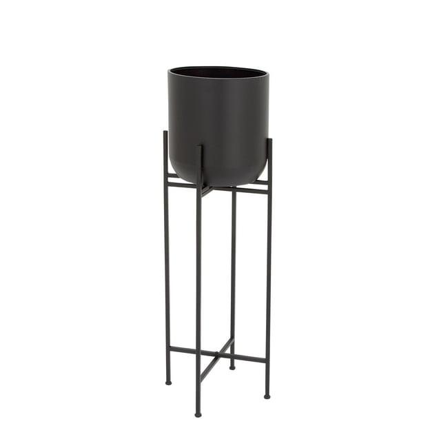 Olivia & May Modern With Stand Iron Planter Pots Black
