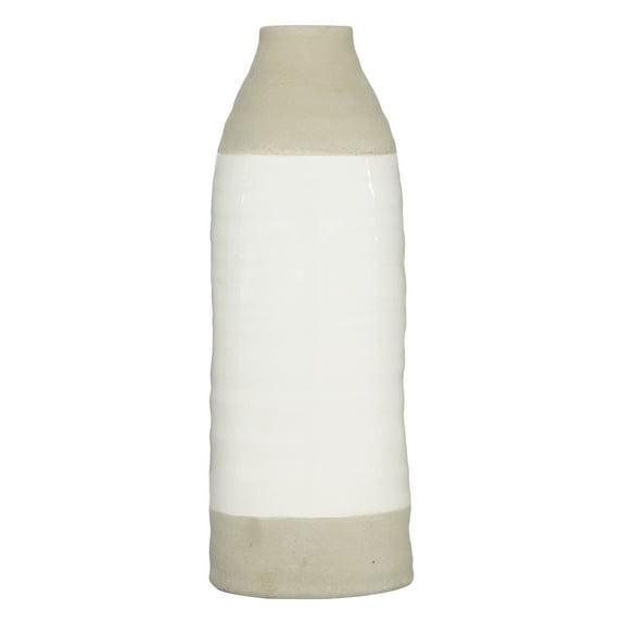 DecMode Jarrón de Cerámica Gris de 14"