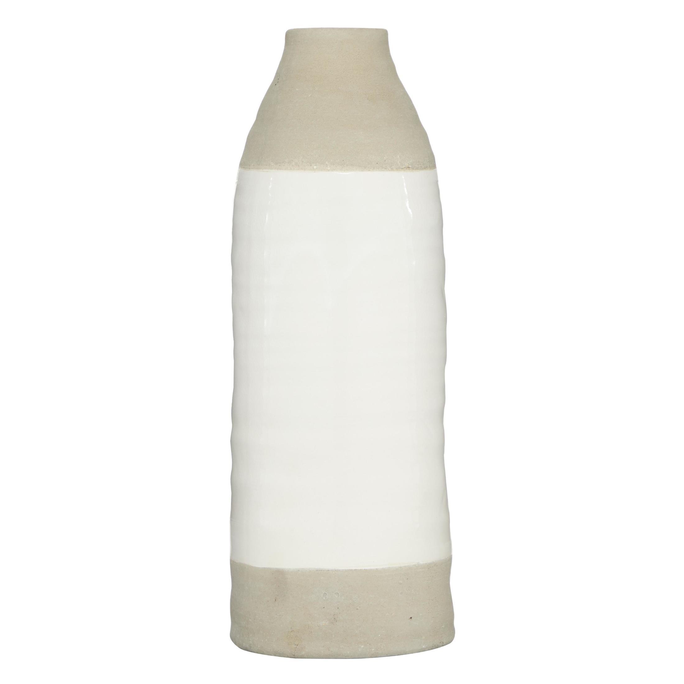 DecMode Jarrón de Cerámica Gris de 14"